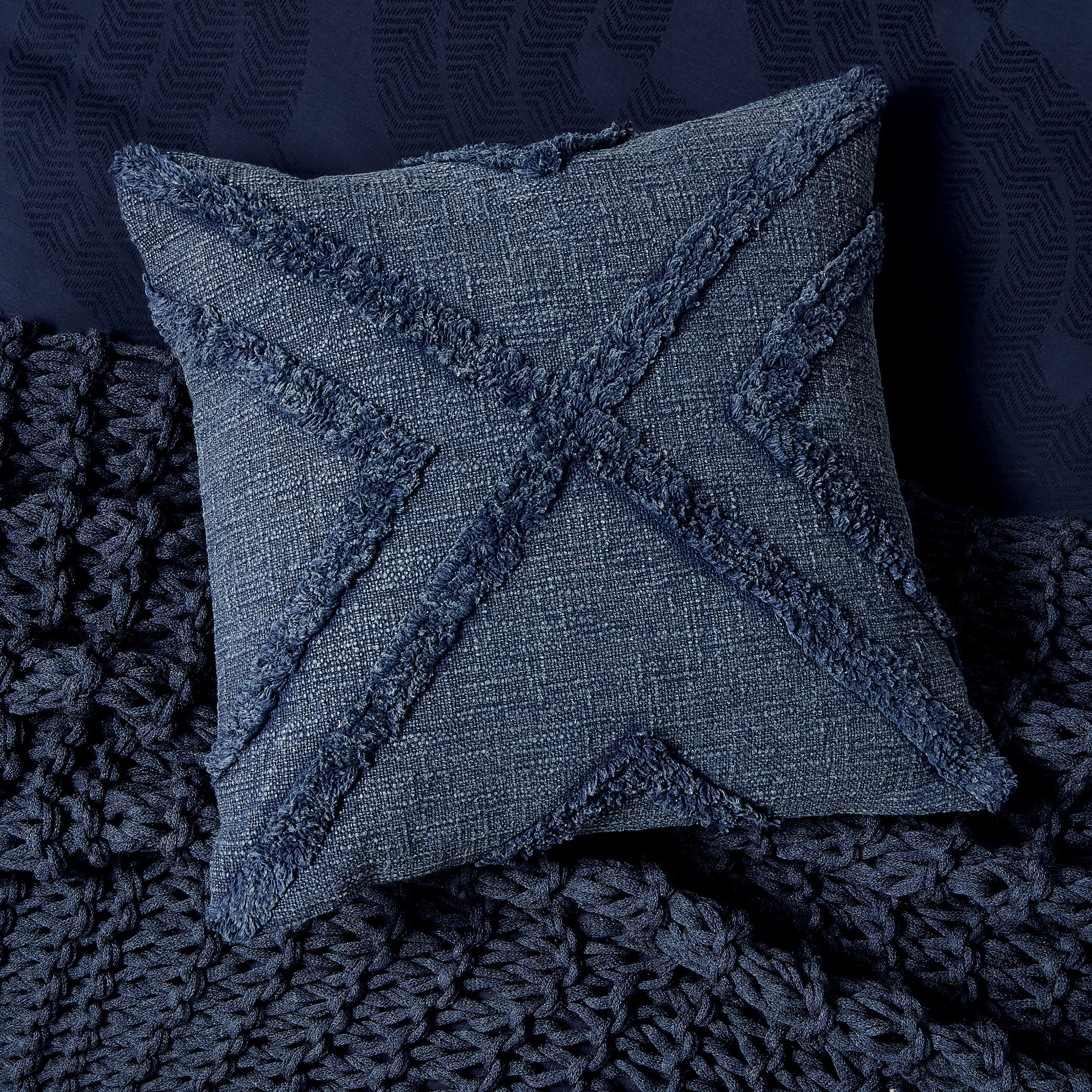 Nalu Pono Cushion By Nicole Scherzinger In Orion Blue